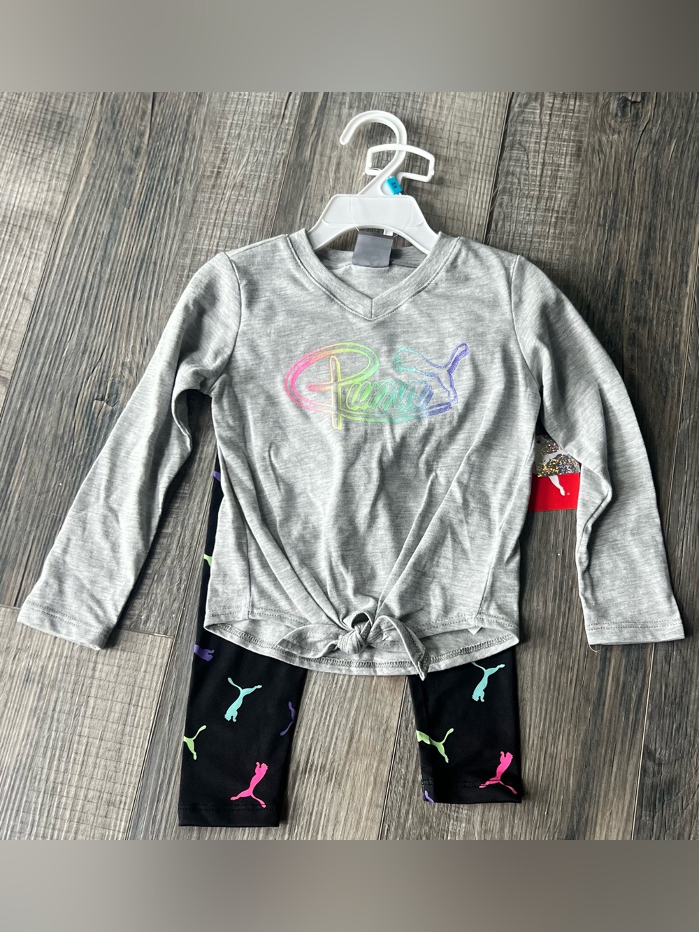 Puma Light Heather Grey 2-Piece Top & Legging Set